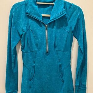 Blue Quarter-Zip Athletic Pullover
